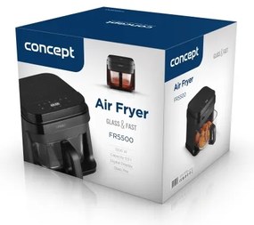 Concept FR5500 - Forró levegős sütő GLASS &amp; FAST 5,5 l 1200W/230V fekete