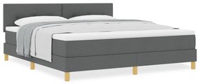Box Spring Ágy Matrac Sötétszürke 180x200 cm Szövet