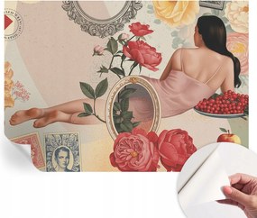 Öntapadós tapéta Fali furnér 3D hatás Virágos elegancia 312x219 cm