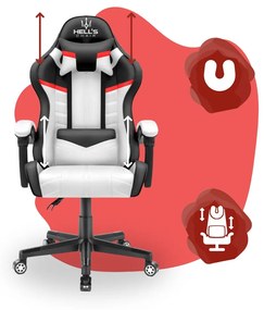 Gyerek gamer szék HC-1004 - fekete-fehér-piros