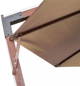 tópszínű tömör fenyőfa függő napernyő rúddal 3,5 x 2,9 m