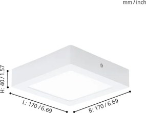 Eglo 94073 - LED mennyezeti lámpatest FUEVA 1 LED/10,95W/230V