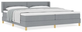 Boxspring Ágy Matracból, világosszürke - 200 x 200 cm Szövet