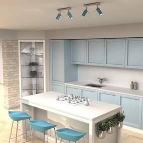 Spotlámpa PRESTON 2xGU10/40W/230V kék