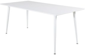 Asztal Dallas 127Fehér, 75x90x180cm, Közepes sűrűségű farostlemez, Fém