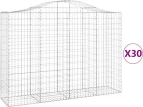 vidaXL 30 db íves horganyzott vas gabion kosár 200x50x140/160 cm