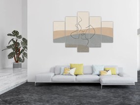 Kép - Line art csók (150x105 cm)
