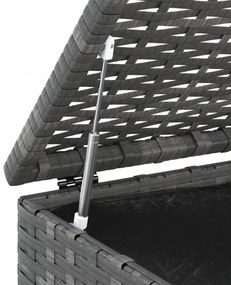 szürke polyrattan kerti párnatartó doboz 100 x 49 x 103,5 cm