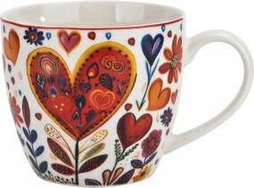 Porcelán bögre 460 ml Színes szívek 4