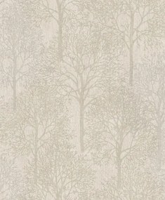 Fali tapéta fák, erdő, bézs A43802