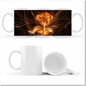 Fényképes bögre Lángoló fraktál rózsa