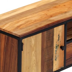 tömör újrahasznosított fa és acél TV-szekrény 120 x 30 x 40 cm