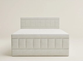Bézs ágyneműtartós boxspring ágy 180x200 cm Caya – Maison de Rêve