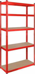 Rebel RB-1251 fém tárolóállvány, 5 polccal, 180 x 90 x 40 cm, 750 kg,