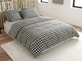 Pamut ágynemű NORDIC CHECK sötétszürke Ágyneműhuzat mérete: 70 x 90 cm | 140 x 200 cm