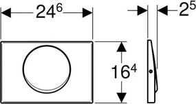 Geberit 115.751.00.1 - Mambo nyomólap 24,6x16,4 cm rozsdamentes acél
