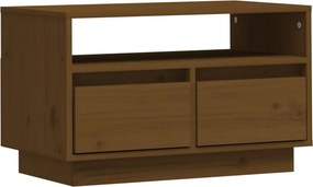 vidaXL mézbarna tömör fenyőfa TV-szekrény 60x35x37 cm