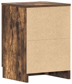 2 db füstös tölgy színű szerelt fa éjjeliszekrény 38x35x56 cm