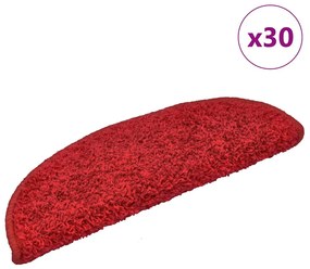 30 db piros, félkör alakú, nagy lépcsőszőnyeg 65 x 21 x 4 cm