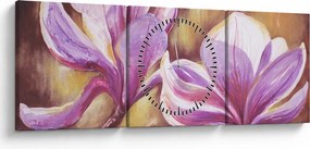 Kép - Magnólia virágok (órával) (90x30 cm)