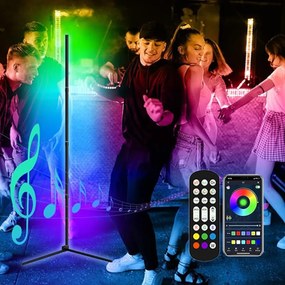 Álló Sarok lámpa Álló éjszakai Rgb Szivárvány hatás 3D Távirányító Alkalmazás