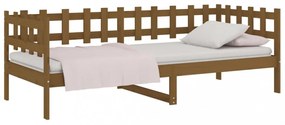 mézbarna tömör fenyőfa kanapéágy 90 x 200 cm