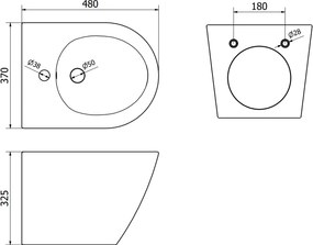 Mexen LENA, függő bidé, 48 x 38 cm, fehér, 35224800