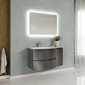 Armonia 105 cm-es fürdőszobaszekrény sötét szürke+ mosdó