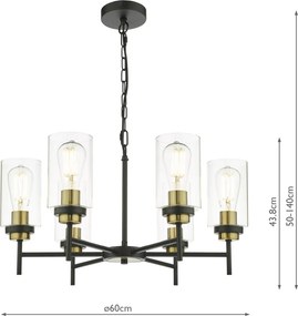 Dar Lighting vintage csillár abel fekete darabe0654