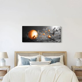 Narancssárga absztrakt gömbök képe (120x50 cm)
