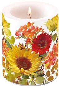 Sunny Flowers Cream átvilágítós gyertya 12x10cm