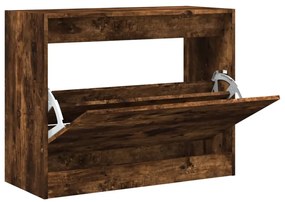füstös tölgy színű szerelt fa cipőszekrény 80 x 34 x 63 cm