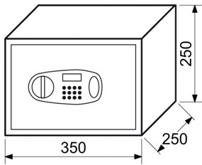 Bútorszéf RS 25, elektromos zárral, szürke