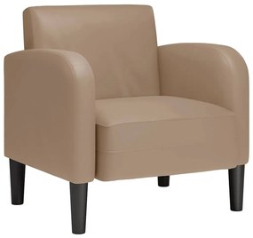 kávészínű műbőr kanapé szék karfával 54 cm