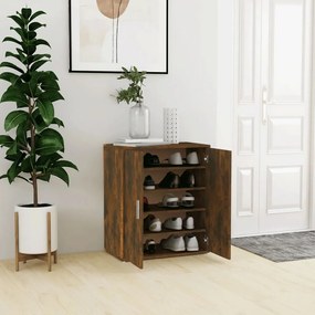 füstös tölgy színű szerelt fa cipősszekrény 60 x 35 x 70