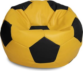 Extra Ball babzsákfotel - műbőr - sárga/fekete - 250 liter R