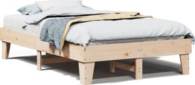 vidaXL tömör fenyőfa ágy matrac nélkül 135 x 190 cm