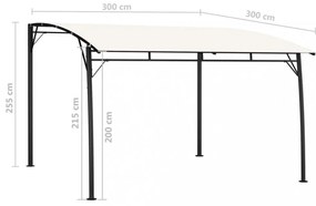 krémszínű kerti napellenző 3 x 3 x 2,55 m