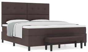 Boxspring ágy matraccal és paddal, sötétbarna, 180x200 cm szövet