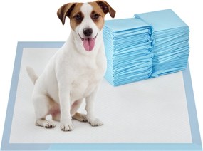 PawHut Kutya Párnák 100 db-os Csomag 45x60 cm Pet Képző Párnák 6-Lépcsős Tervezés Gyorsan Száradó Szivárgásmentes Felülettel Kék | Aosom