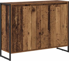 vidaXL Oldalsó szekrény Öreg fa 96,5 x 30 x 75 cm Faanyag