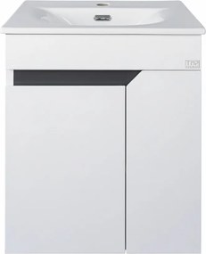 TMP VISION 55 fali függesztett fürdőszobai bútor - SKY E-8099-55 porcelán mosdóval - 55 x 46 cm