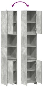 betonszürke forgácslap fürdőszobaszekrény 30 x 30 x 183,5 cm