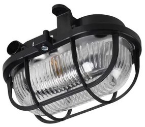 LED lámpatest , hajólámpa , E27 foglalat , ovális , fekete , IP54 , Kanlux , MILO