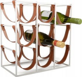 Bortartó Állvány fém öko-bőr 9 palack