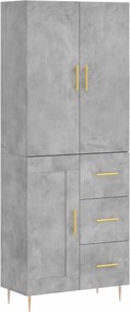 vidaXL betonszürke szerelt fa magasszekrény 69,5 x 34 x 180 cm