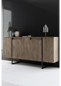 Konzolasztal Luxe - Walnut, Black