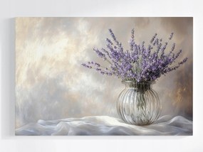 Poszter Dekoráció Váza Virágok Levendula Retro Csokor 60x40