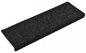 15 db öntapadós lépcsőszőnyeg, 65 x 21 x 4 cm, fekete, téglalap alakú széllel
