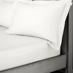 Elefántcsont színű gumis pamut-szatén lepedő 90x190 cm Cotton Sateen – Bianca